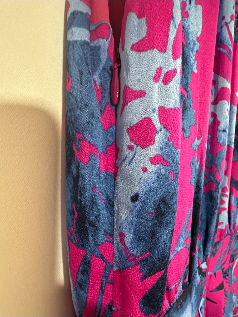 Banana Republic Petite 00 Floral Fit Flare Dress Pink Blue Sleeveless Party - Picture 9 of 9